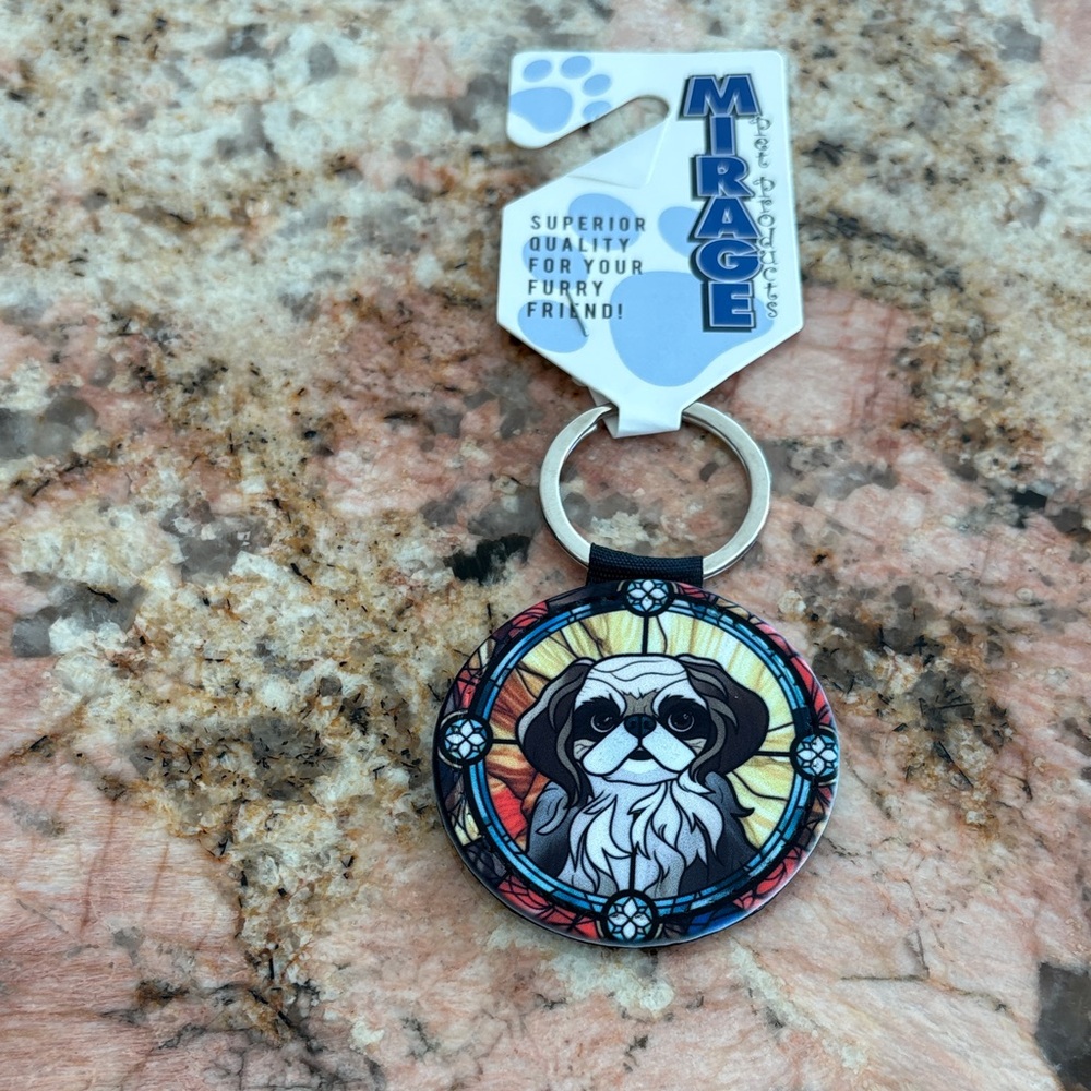 Mirage Pet Keychain with Pekingese Design